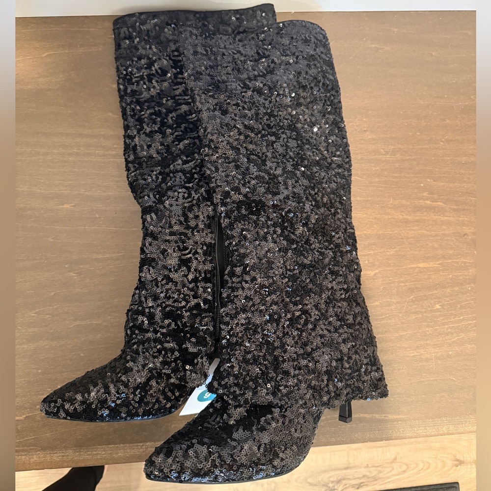 A New Day tall Black Sequin Boots